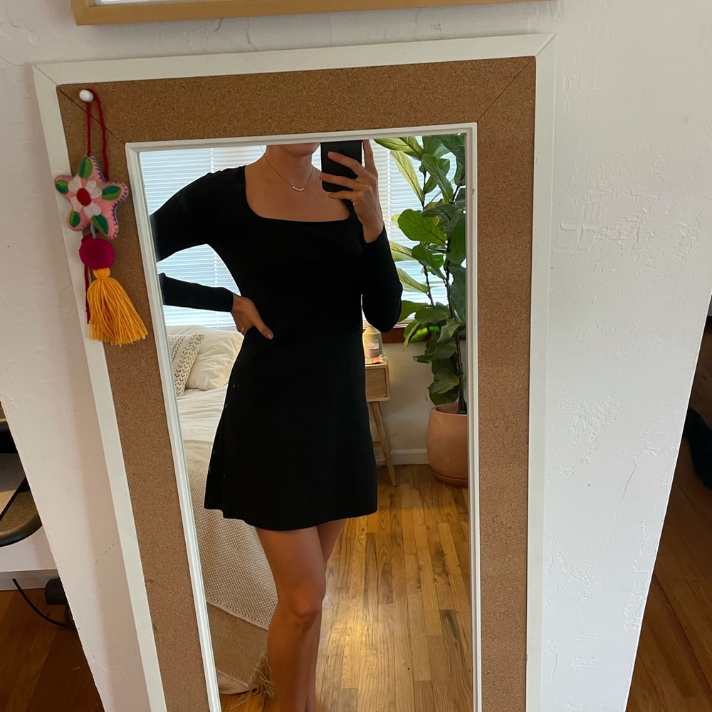 Zara Black Long Sleeved Dress
